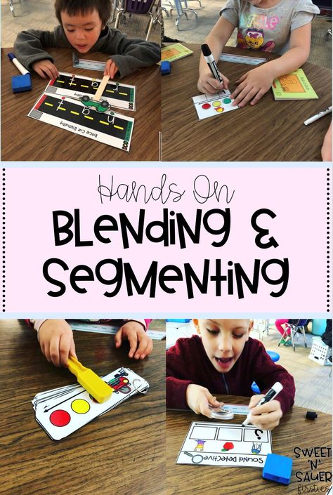 Teaching How To Blend Words, Blending Syllables Kindergarten, Teaching To Read Kindergarten, Concept Of Word Activities Kindergarten, Kindergarten Segmenting Activities, Teaching Blending Cvc Words, Cvc Intervention Activities, Phonic Awareness Activities, Teaching Phonemic Awareness