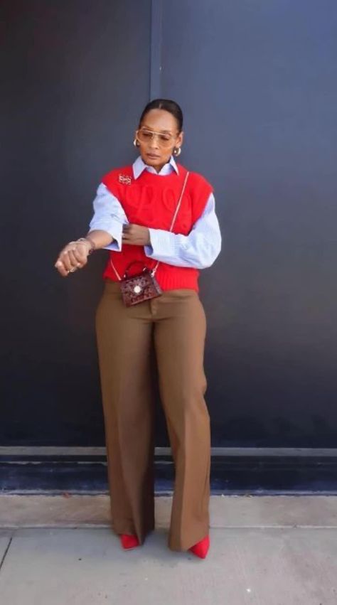 Coorprate Baddie Outfits, Pants Dress Outfit, Winter White Work Outfit, Turtleneck And Collared Shirt, Sports Professional Outfits, Going To Get Nails Done Outfit, Black Women Trousers Outfit, Pattern Jacket Outfit, Ruth Chris Outfit Ideas