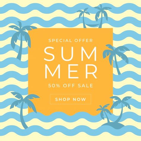 Summer Promotion Design, Summer Banner Design, Summer Sale Design, Summer Advertising, Waves Cartoon, Summer Sale Poster, Summer Font, Summer Sale Banner, Website Banner Design