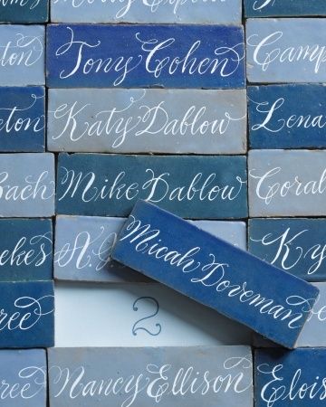 blue+puzzle+piece+name+cards Wedding Table Decorations Blue, Blue Color Palette Wedding, Wedding Table Seating Plan, Plan Wedding, Wedding Table Seating, Bridal Shower Tables, Blue Wedding Inspiration, Blue Bridal Shower, Blue Weddings