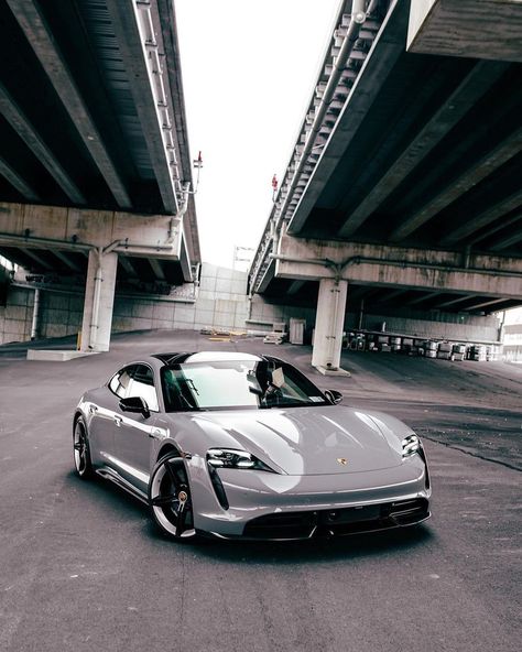 CarsWithoutLimits • Marlon on Instagram: “Gloss Nardo Grey wrapped Porsche Taycan done by @abushi Photos @mattlaroca #CarsWithoutLimits #Porsche #Taycan” Carros Porsche, Bronco Truck, Nardo Grey, Porsche Sports Car, Grey Car, Silver Car, Wedding Cars, Dream Vehicles, Vw Group