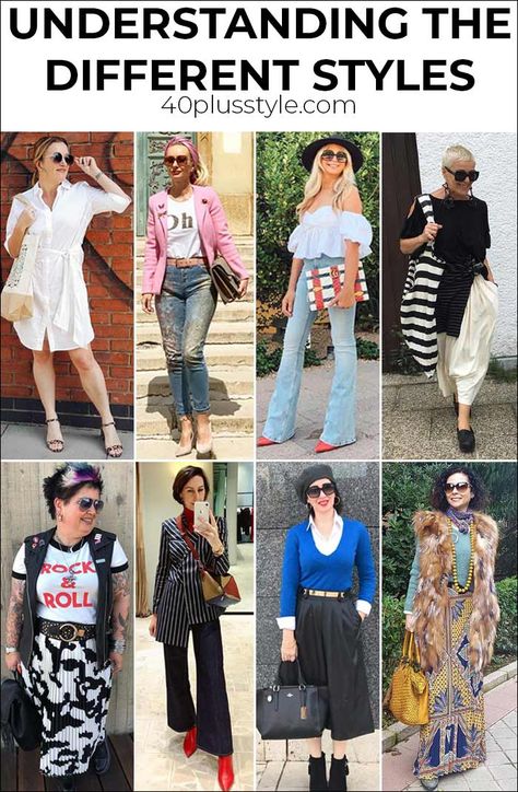 Eclectic Personal Style, Creative Style Personality, Eclectic Wardrobe Style, Eclectic Fashion Style Inspiration, Fashion Types Style, Creative Style Outfits Inspiration, Different Styles Fashion Names, Boho Style Outfits Over 40, Fashion Styles Types Inspiration