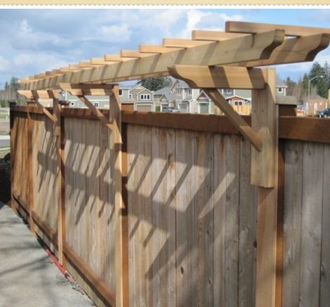 Could put this against fence in backyard to keep Cali in.  Grow grapes on it. Privacy Arbor Ideas, Fence Pergola Ideas, Fence Shade Ideas, Pergola On Fence, Creative Fences Ideas, Privacy Pergola Ideas, Privacy Trellis Along Fence, Trellis Fence Ideas, Wine Trellis