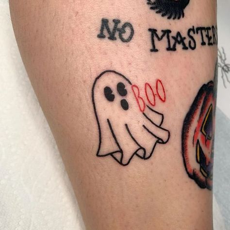 Easy Ghost Tattoo, Ghost Hand Tattoo, Ghost Patchwork Tattoo, Ghost Emoji Tattoo, Ghost Pumpkin Tattoo, Ghost With Headphones Tattoo, Boo Ghost Tattoo, Ghost And Pumpkin Tattoo, Funny Ghost Tattoo