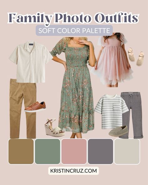 Comment SHOP below to receive a DM with the link to shop this post on my LTK ⬇ https://liketk.it/4JPAH I’ll be adding a collection of coordinated outfits for a family of 4, with the base outfits for dad and the kids, only changing the dress for mom each time. I’m doing this to give an example of how you can pick everyone’s outfits but yours and then have some flexibility when it comes to the dress…by sticking to a color palette. The usual advice is to choose your dress first, which isn’t bad... Green And Purple Family Photo Outfits, Light Pink Family Photo Outfits, Dress For Mom, Coordinated Outfits, Family Photo Colors, Fall Family Pictures, Kids Only, Photo Fun, Family Picture Outfits