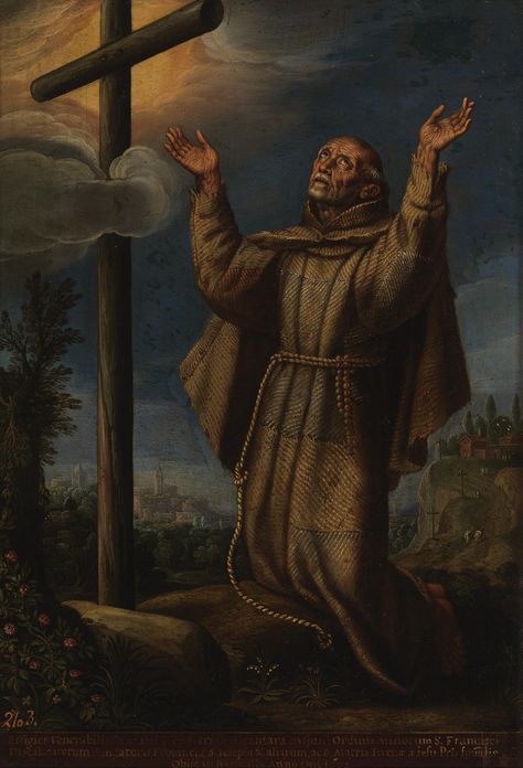 Saint Peter of Alcantara / San Pedro de Alcántara (1499-1562) // Siglo XVII // Anónimo // #Franciscan #prayer #Cross #asceticism Saint Clare, Traditional Catholicism, Monastic Life, Saint Peter, Saint Francis, St Francis, A Skull, Sacred Art, San Pedro