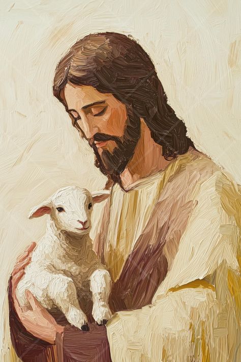 Digital Download Only. "In the Arms of the Savior Printable Wall Art" is a beautifully crafted digital download that captures the gentle and loving embrace of Jesus with the Lamb of God. This artwork is perfect for adding a touch of faith and inspiration to your home, serving as a daily reminder of divine protection and love. Important: This artwork is strictly for personal use only. The purchase of this digital download grants a personal use license only, meaning it cannot be used for commercia Lamb Of God Painting, Jesus Protection, Jesus Holding Lamb, Jesus Digital Art, Jesus And Lamb, Lamb Painting, Lamb Art, Loving Embrace, Religious Artwork