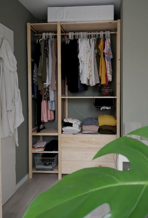 Ivar Closet Wardrobes, Ivar Closet, Ivar Wardrobe, Ivar Bedroom, Open Clothes Storage, Ivar Storage, Ikea Closet, Ikea Ivar, No Closet Solutions