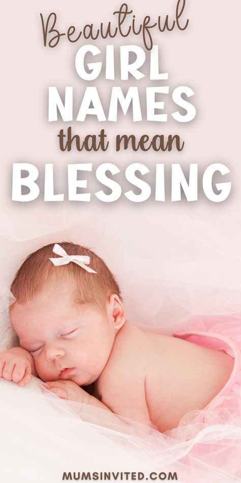 Need ideas for the perfect name for your baby girl? Check out our list of meaningful girl names that mean blessing. From classic choices to unique options, you'll find plenty of blessing girl name inspiration. Whether you want a traditional name or something more modern, these baby girl names are sure to be a meaningful choice for your precious little one." Strong Baby Girl Names, Uncommon Girl Names, Baby Names Girl, Rare Baby Girl Names, Unique Baby Girl Names, Names With Nicknames, List Of Girls Names, Rare Names