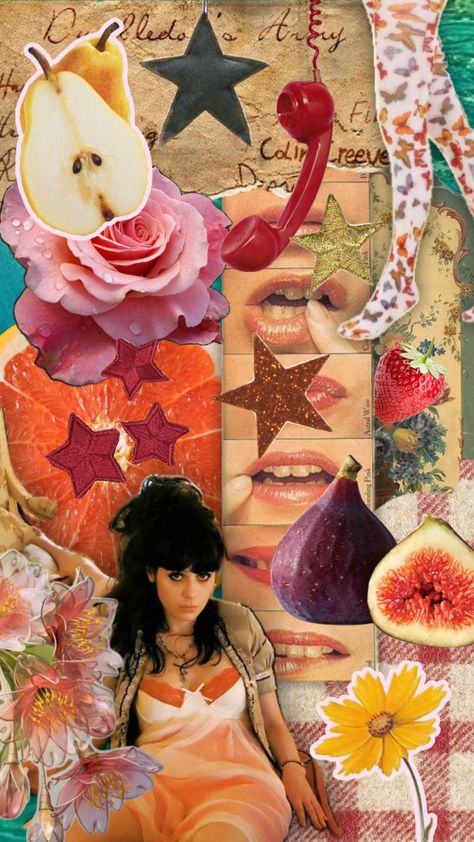 #twee #girlhood #zooeydeschanel #fruit #summer #vintage Graphic Design, Zooey Deschanel, Hippies, Wallpapers, Fruit, Twee Aesthetic, Fruit Summer, Summer Vintage, My Vibe