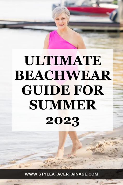 Looking for the perfect beachwear for Summer 2023? Look no further! Explore our Ultimate Beachwear Guide curated for women over 60. Discover stylish swimwear options that celebrate your beauty. Complete your beach ensemble with classic accessories and find inspiration for poolside outfits from Beth at Style At A Certain Age. Click to learn more. Beach Ware For Women Over 50, Beth Djalali Style At A Certain Age 2023, Swimsuits 2023 Trends Over 50, Beach Dresses For Women Over 50, Swimwear 2023 Trends Women, Resort Wear 2023 Trends, Beach Vacation Outfits For Women Over 50, Classic Beach Outfits, Old Woman Clothes