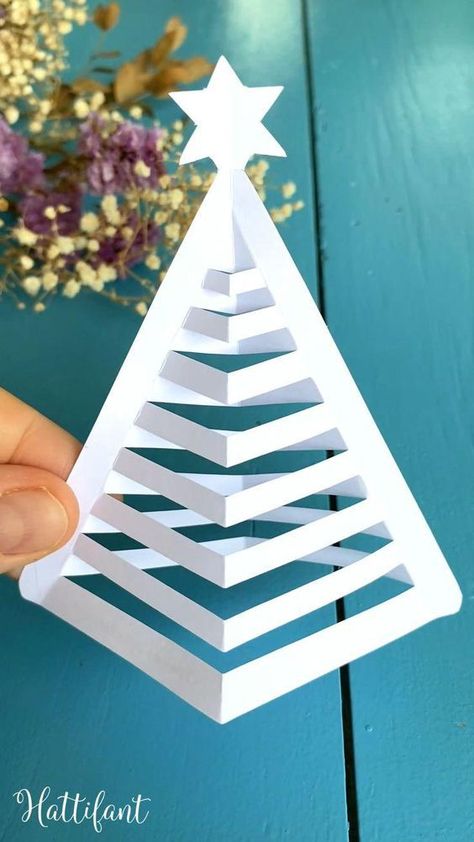 Folded Paper Trees, Christmas Tree Ideas Craft, Paper Xmas Trees Craft Ideas, Torn Paper Christmas Tree, How To Make Christmas Tree With Paper, Christmas Decor Ideas Diy Crafts Easy Paper, Cute Christmas Paper Crafts, Christmas Tree Printables Free Templates, Paper Christmas Trees Diy How To Make