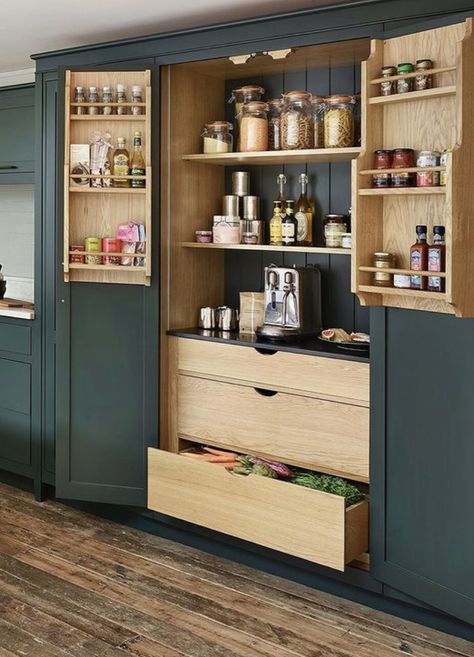 Kitchen Built In, Built In Pantry, Larder Cupboard, Pantry Cupboard, Kitchen Pantry Design, Kitchen Pantry Cabinets, Kids Beach, Beach Hacks, Kitchen Extension