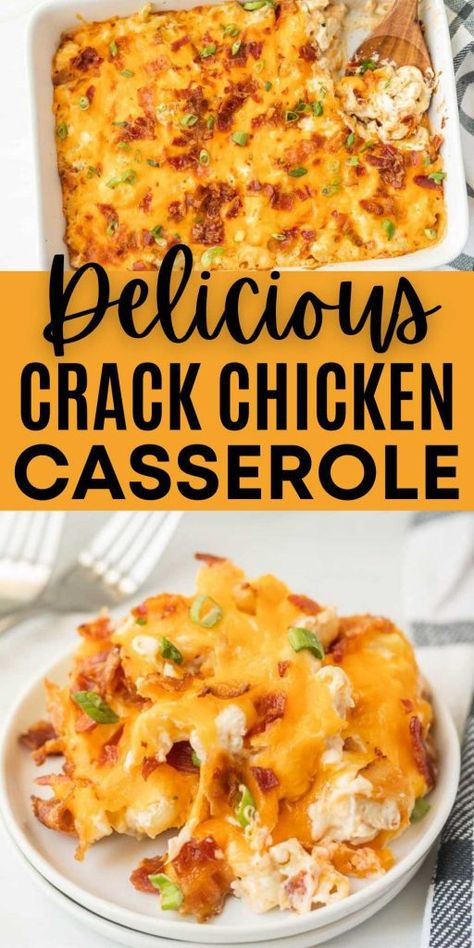 2 Cups Cooked Chicken Recipes, Country Chicken Casserole, Homemade Chicken Casserole, Recipe With Cubed Chicken, Cracked Chicken Casserole Recipes, Cheesy Chicken Bake Easy, Chicken Bacon Cheddar Bake, Cracked Out Chicken Casserole, Hot Chicken Casserole Recipes