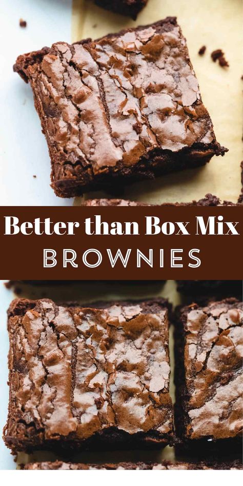 Better Than Box Mix Brownie Recipe - I Heart Eating Better Than The Box Brownies, Recipe For Brownies Using Cocoa Powder, Best Brownie Mix Recipe, Homemade Brownie Recipes Easy, Better Than Box Mix Brownies, Better Than Boxed Brownies, Homemade Box Brownies, Baking Recipes With Cocoa Powder, Simple Homemade Brownies Recipe