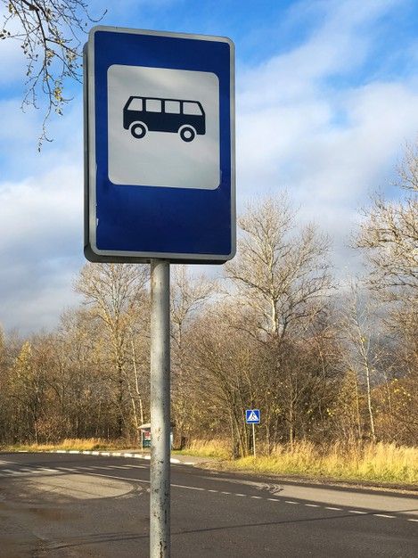 Bus Stop Aesthetic, Bus Aesthetics, Regulatory Signs, Bus Stop Sign, Bus Stop Design, Blue Road, Bus Art, Blue Bus, Bus Stops