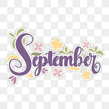 September Calligraphy, Calligraphy Calendar, Handwritten Lettering, September Flowers, Typography Typeface, September Calendar, Leaf Decoration, Letter Symbols, Digital Planning