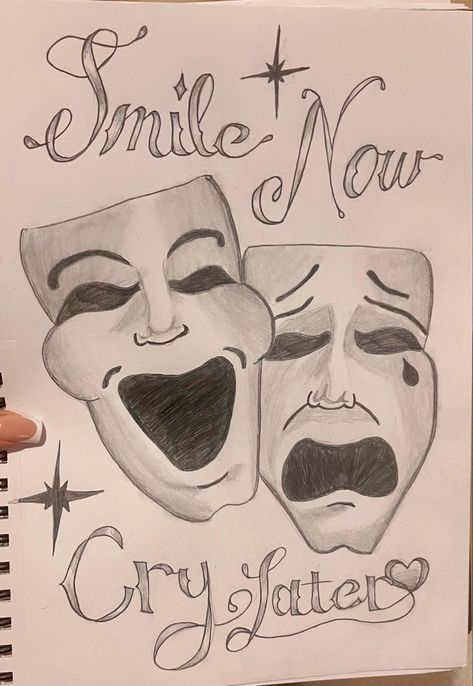 Smile Now Cry Later Draw, Smile Now Cry Later Design, Smile Now Cry Later Chicano, Cry Now Laugh Later, Chicano Drawing, Smile Now Cry Later, Laugh Now Cry Later, Chicano Drawings, Graffiti Style Art