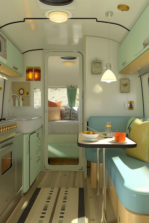 23 Creative Camper Remodel Ideas - Remodr Vintage Camper Bathroom Remodel, Canned Ham Camper Interior, Teardrop Camper Interior Ideas, Retro Camper Remodel, Vintage Rv Remodel, Camper Makeover Ideas, Rv Camper Remodel, Bus Renovation, Camper Remodel Ideas