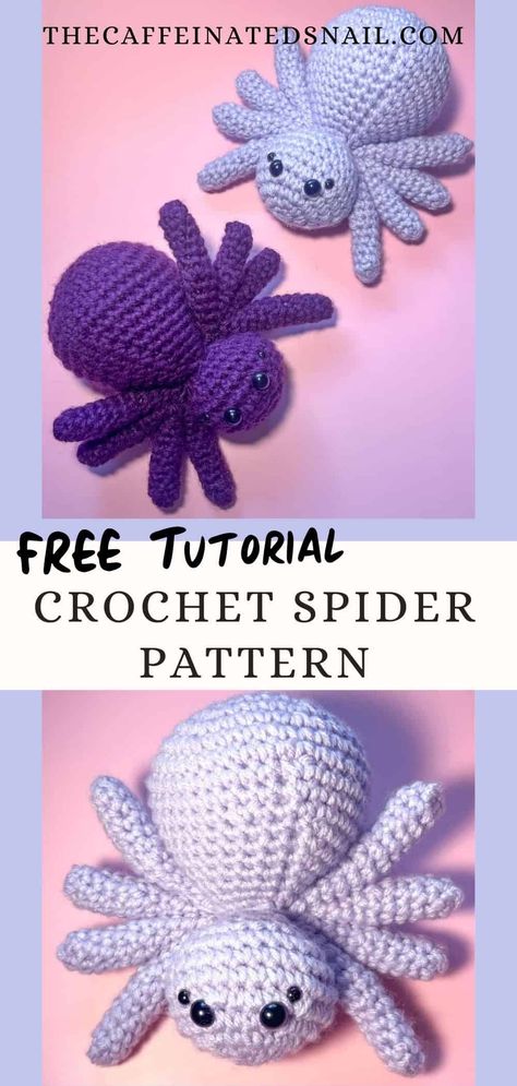 My Free Crochet Spider Pattern is easy to make and perfect for those spooky Halloween decorations! This crochet spider has 8 legs and looks like an actual spider without any of the creepy crawly! Free crochet spider pattern for Halloween! #freecrochetpatterns #crochethalloweenpatterns #spookyseason Spider Amigurumi Free Pattern, Jumping Spider Crochet Pattern Free, Free Crochet Spider Pattern, Crochet Patterns Spider, Crochet Spider Free Pattern, Spider Crochet Pattern Free, Creepy Crochet, Spider Crochet, Crochet Spider