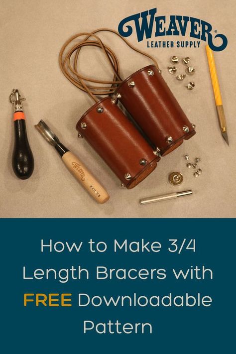 In this video, Chuck shows us how to create a pair of leather bracers that are simple enough for beginners to make, while still adding a realistic touch to any historical costume. The natural veg tanned leather used in this project is the perfect canvas for your creativity! Personalize your leather bracers with your choice of dye color, hardware, and even custom stamping and tooling. The creative possibilities are endless! Mannequin Diy, Handmade Leather Work, Boots Diy, Leather Tutorial, Leather Bracers, Diy Leather Projects, Leather Craft Projects, Leather Crafting, Leather Supplies