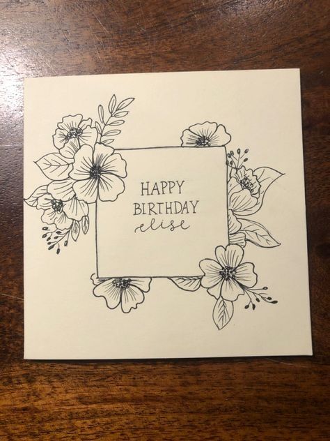 Birthday Cards Diy Flowers, Happy Birthday Hand Lettering Card, Handmade Birthday Card For Grandma, Birthday Card Idea For Mom, Birthday Card Ideas For Sister Handmade, Mothersday Card Idea, Birthday Card For Sister Handmade, Sister Birthday Card Ideas, Birthdaycard Handlettering