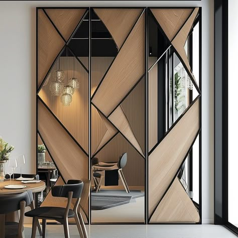 Mirror Wall Design, Wall Partition Design, Mirror Interior Design, Wall Panel Design, Mirror Design Wall, Foyer Design, Living Room Partition Design, Room Partition Designs, Partition Design