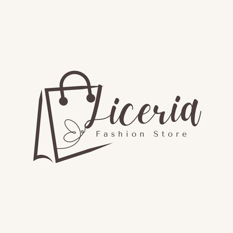 Fashion Design Logo Ideas Creative, Thrift Logo Design, Brand Poster Design, Fashion Store Logo, Line Art Fashion, Store Logo Design, Brown Minimalist, Boutique Logo Design, Salon Logo Design