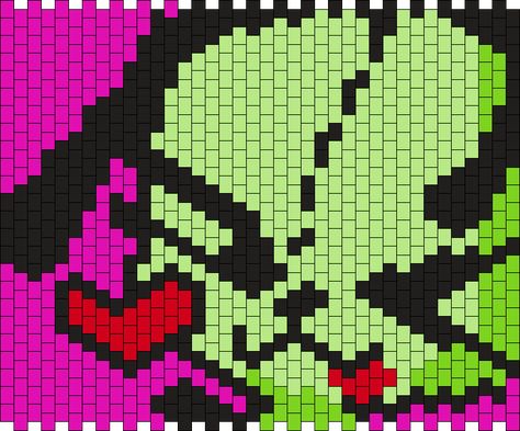 Pony Bead Templates, Kandi Invader Zim, Kandi Goggles Pattern, Clown Kandi Pattern, Gir Kandi Cuff Pattern, Gir Kandi Pattern, Zombie Kandi, Kandi Panel Pattern, Small Kandi Patterns