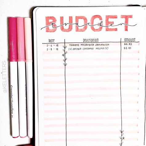 expense log bullet journal Diy Bullet Journal, Bullet Journal Budget, Finance Bullet Journal, Bullet Journal Page, Bullet Journal 2020, Bullet Journal Tracker, Habit Trackers, Family Budget, Bullet Journal Notebook