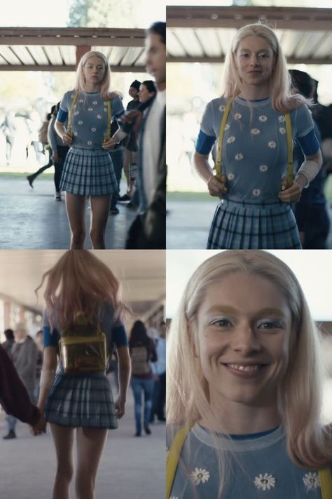 Jules Outfit Euphoria Short Skirt Blonde Transgender Jules Season 1 Outfits, Euphoria Fashion Rue, Euphoria Jules Outfit, Jules Euphoria Outfits, Outfit Euphoria, Jules Fashion, Euphoria Jules, Jules Euphoria, Euphoria Outfits