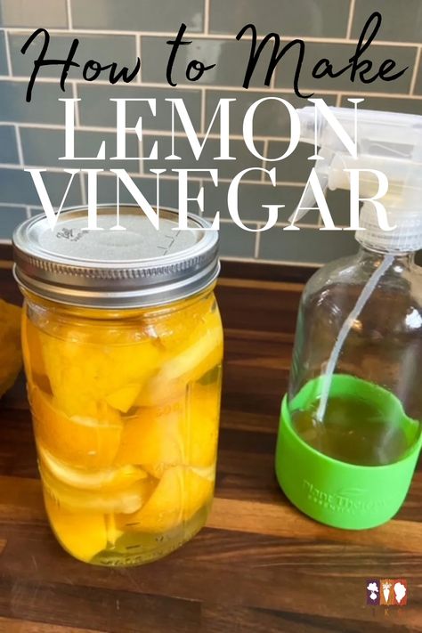 Homemade lemon vinegar for cleaning uses up those lemon peels and create a non-toxic cleaner for your home! Only 2 ingredients! Vinegar For Cleaning, Vinegar Cleaning Spray, Benefits Of Lemon Water, Lemon Cleaning, Lemon Peels, Lemon Vinegar, Vinegar Cleaner, Lemon Juice Benefits, Water Health Benefits