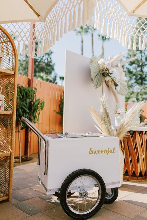 Ice Cream Cart Wedding, Paleta Cart, Ice Cream Cooler, Ice Cream Carts, Whippy Cake, Blue Bunny Ice Cream, Ice Cream Wedding, Ice Cream Flower, Gerobak Dorong