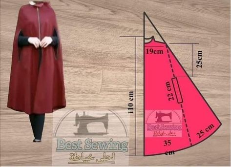 Pola Blus, Cape Pattern Sewing, Projek Menjahit, T Shirt Sewing Pattern, Cape Pattern, Sewing Clothes Women, Fashion Design Patterns, Sewing Tutorials Clothes, Fashion Sewing Tutorials