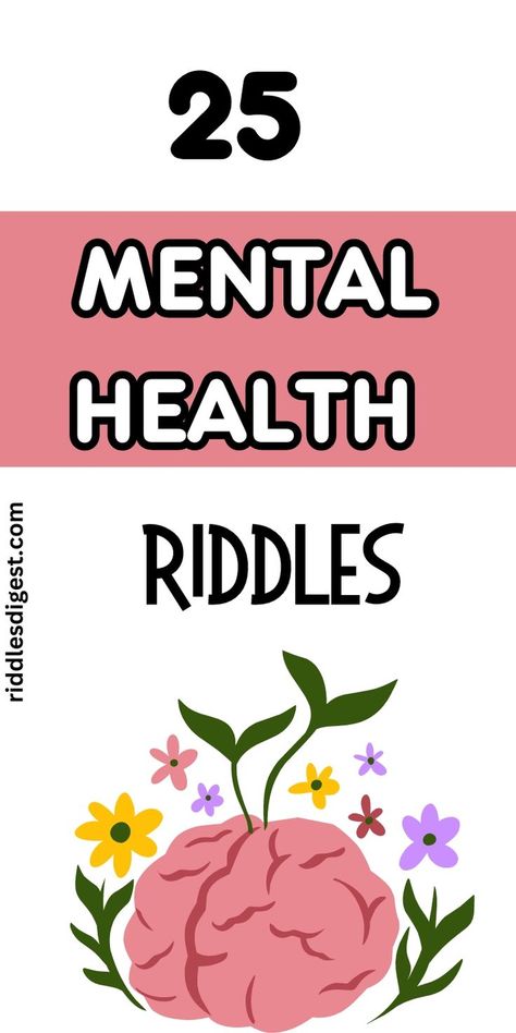 Explore our collection of over 25 intriguing Mental Health Riddles that challenge your mind and spark curiosity! 🧠✨ Perfect for therapists, educators, or anyone looking to engage in thoughtful play. Check out our blog for answers and more fun activities! Fun Psychology Activities, Understand Emotions, Mind Riddles, Christmas Riddles, Hard Riddles, Tricky Riddles, Psychological Well Being, Your Brain, Riddles