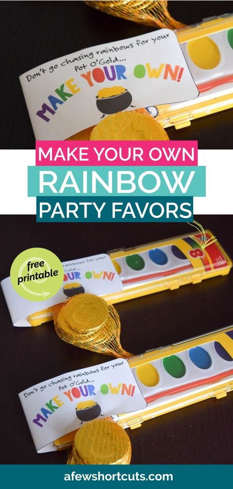 Toddler Party Favors, Rainbow Party Favors, Kids Party Gift, Rainbow Party Decorations, Rainbow Parties, Rainbow Printable, Party Favors For Kids Birthday, Rainbow Birthday Party, Kid Art