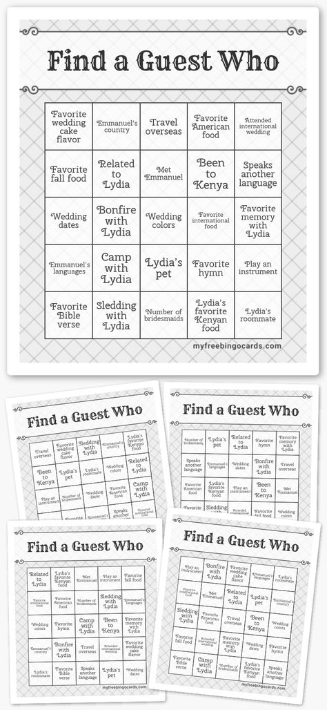 Find a Guest Who Bingo Find The Guest Bingo, Bingo Card Generator, Guest Bingo, Blank Bingo Cards, Free Bingo Cards, Find The Guest, Address Card, Your Cards, The Guest