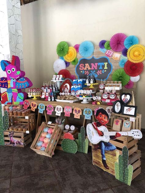 Coco Birthday Party Ideas, Coco Birthday Party, Coco Birthday, Coco Disney, Taco Twosday, Fiesta Birthday Party, Mexican Birthday, Disney Birthday Party, Baby Boy 1st Birthday Party