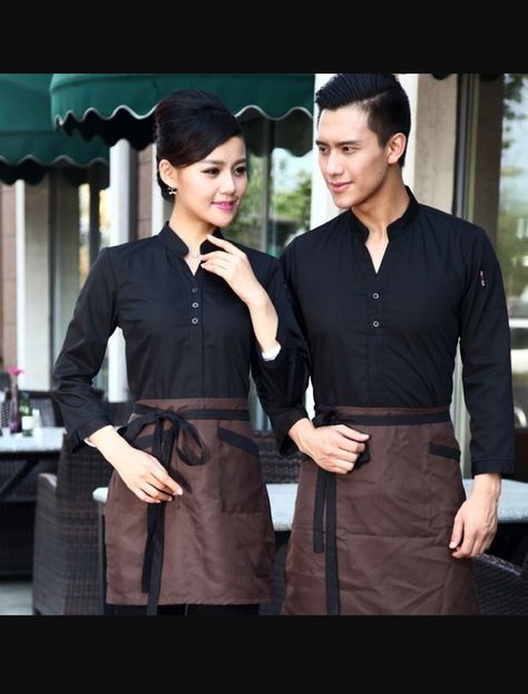 FOH Mexican uniforms Waiter Uniform Design, Waiter Outfit, Fashion Restaurant, Uniform Hotel, Bar Uniform, Waiting Staff, Restaurant Uniform, Cafe Uniform, Waitress Outfit