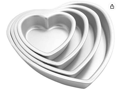 eoocvt 4pcs Aluminium Heart Shaped Cake Pan Set Tin Muffin Chocolate Mold Baking with Removable Bottom - 5" 6" 8" 10" Heart Cake Pan, Heart Shaped Cake Pan, Cookie Decorating Supplies, Heart Shaped Cake, Cake Pan Set, Snowman Cake, Heart Shaped Chocolate, Cupcake Mold, Heart Shaped Cakes