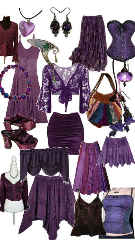 #whimsigoth #purple Witch Outfit, Purple Outfits, Whimsical Fashion, Swaggy Outfits, Hippie Outfits, Goth Outfits, Alternative Outfits, Aesthetic Outfits, Outfits Aesthetic