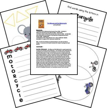 FREE Mouse and the Motorcycle Printables~  Good place to start for a novel study of this popular children's book. Ralph S Mouse Activities, Mouse And The Motorcycle Activities, The Mouse And The Motorcycle, Free Unit Study, Mouse And The Motorcycle, Study Lesson, Popular Childrens Books, Literature Activities, Kids Book Club