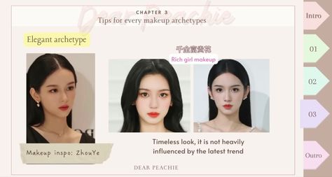 Elegant Archetype, Asian Makeup Looks, Makeup Board, Types Of Makeup, Dope Makeup, Make Up Inspo, Elegant Makeup, Hair Up Styles, Asian Makeup