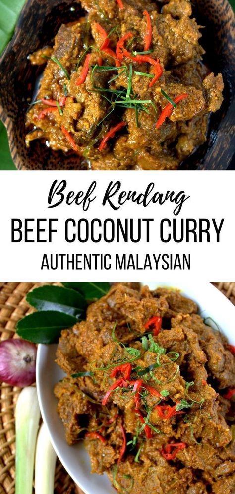 Rendang Beef Recipe, Malaysian Beef Curry, Malaysian Beef Rendang, Malaysian Curry Recipe, Beef Rendang Slow Cooker, Asian Beef Stew, Curry Ideas, Rendang Curry, Rendang Recipe