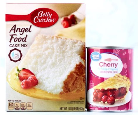 Cherry Angel Food Cake Recipe (3-Ingredient Dessert) Lemon Angel Food Cake Bars, Angel Food Dump Cake, Lemon Angel Food Cake, Strawberry Dump Cake, Angel Food Cake Mix, Strawberry Angel Food Cake, Angel Food Cupcakes, Food Dump, Angel Food Cake Desserts