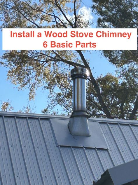 Wood Stove Chimney Installation, Chimney Flue Ideas, How To Build A Chimney, How To Install A Wood Burning Stove, Install Wood Burning Stove, Sauna Wood Stove, Flip Homes, Wood Burning Stove Corner, Wood Stove Installation