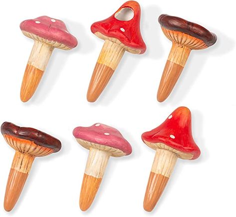 Amazon.com: VYV Wellness LLC Self-Watering Terracotta Mushroom Planters - Automatic Plant Waterers for Potted & Hanging Plants - 6 Pack : Patio, Lawn & Garden Self Watering Garden, Watering Bulbs, Watering Garden, Cute Mushroom, Houseplants Indoor, Small Planter, Little Garden, Self Watering, Plant Mom