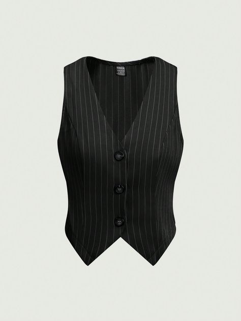 SHEIN MOD Striped Suit VestI discovered amazing products on SHEIN.com, come check them out! Shein Vest, Black Suit Vest, Striped Vest, Striped Suit, Striped Vests, Japan Aesthetic, Black Vest, Suit Vest, Black Casual