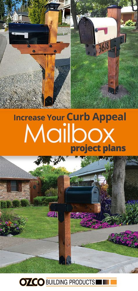 Mailbox With Light Post, Craftsman Mailbox Post, Big Mailbox Ideas, Craftsman Mailbox Ideas, Mailbox Post Plans, Mailbox Post Ideas Curb Appeal, Diy Mailbox Post How To Build, Mailbox Posts Ideas Diy, Modern Farmhouse Mailbox