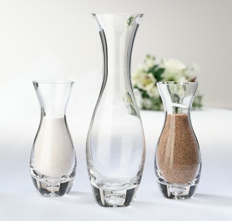 Amazon.com - Lillian Rose Together Forever Unity Sand with Tag, Set of 3 - Decorative Vases Candle Alternatives, Sand Vase, Sand Ceremony Set, Sand Ceremony Wedding, Tall Glass Vases, Unity Sand Ceremony, Tall Glass Vase, Lillian Rose, Unity Sand